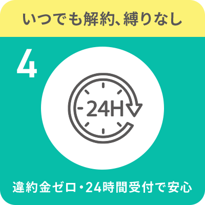 4.いつでも解約、縛りなし